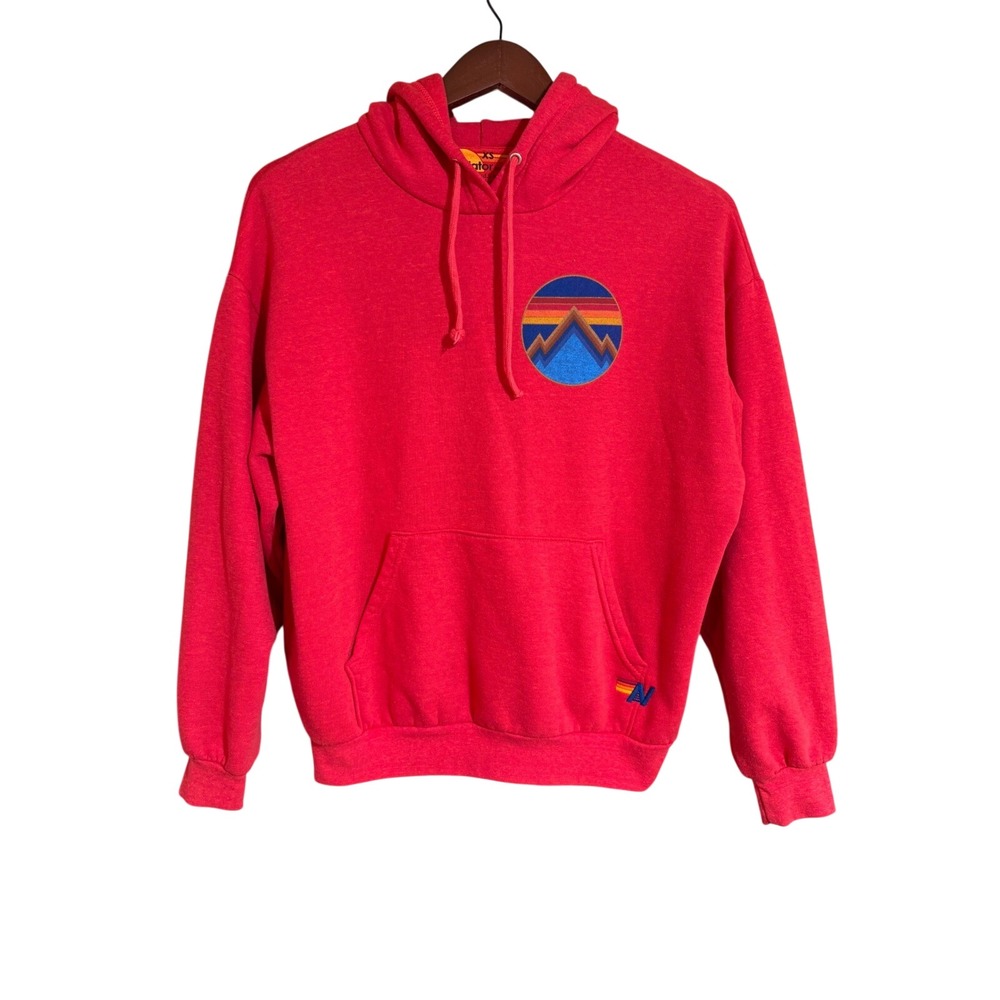 Aviator Nation All Seasons Relaxed Pullover Hoodie Red Sweatshirt XS Made in USA